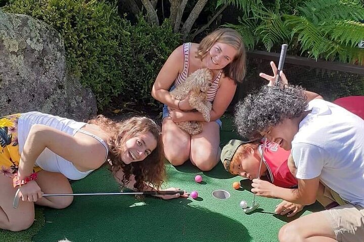 Experience mini golf like never before surrounded by giant rabbits and lush gardens where playful moments and surprises await at every turn in Rotorua!